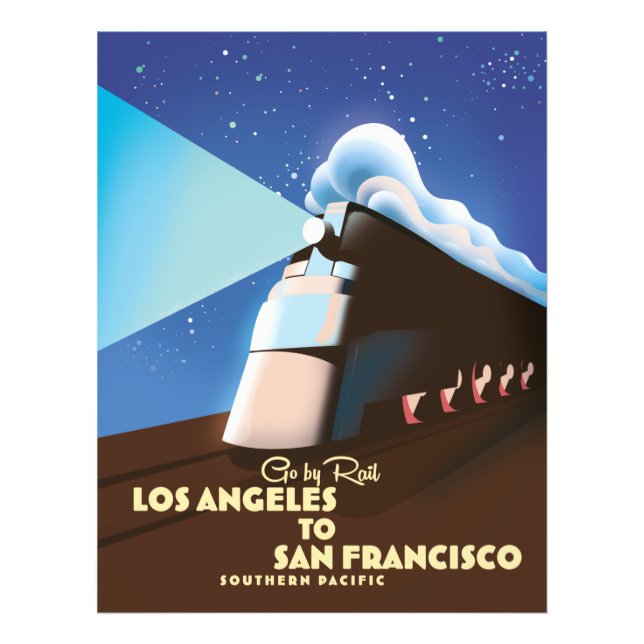 Los Angeles till San Francisco Rail poster (Framsidan)
