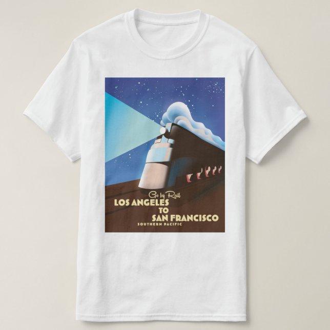 Los Angeles till San Francisco Rail poster T Shirt (Design framsida)