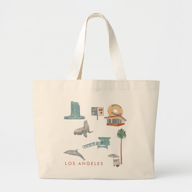 Los Angeles Tote Bag Jumbo Tygkasse (Framsidan)
