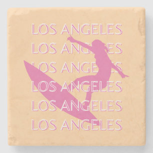 Los Angeles Travel Art, Kalifornien, Beach Älskare Stenunderlägg