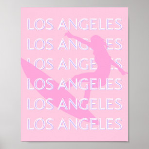 Los Angeles Travel Art, Kalifornien, Rosa, Preppy Poster