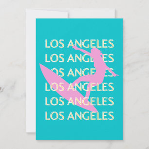 Los Angeles Travel Art, Kalifornien, Surfa Älskare Julkort