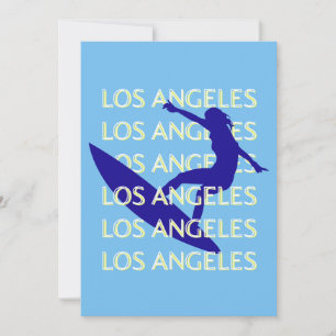 Los Angeles Travel Art, Kalifornien, Travel, Blue Julkort