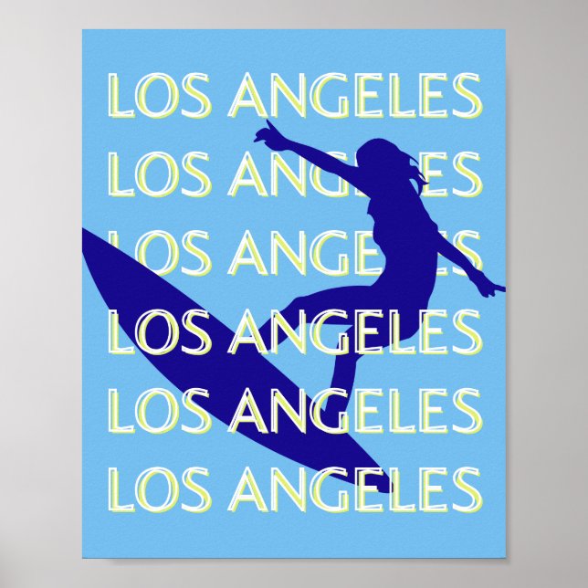 Los Angeles Travel Art, Kalifornien, Travel, Blue Poster (Framsidan)