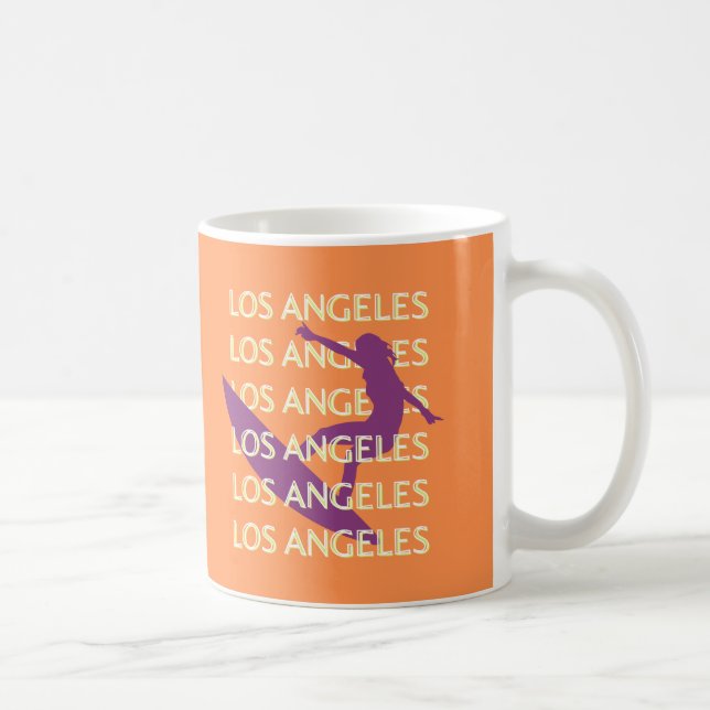Los Angeles Travel Art, Kalifornien, Travel, Orang Kaffemugg (Höger)