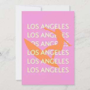 Los Angeles Travel Art, Kalifornien, Travel, Rosa Julkort