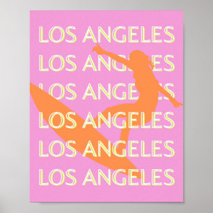 Los Angeles Travel Art, Kalifornien, Travel, Rosa Poster
