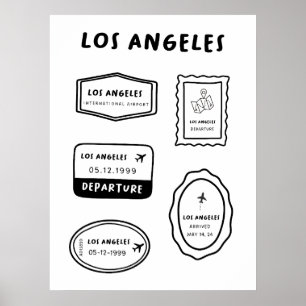 Los Angeles - Travel Frimärke Collection Minimal Poster