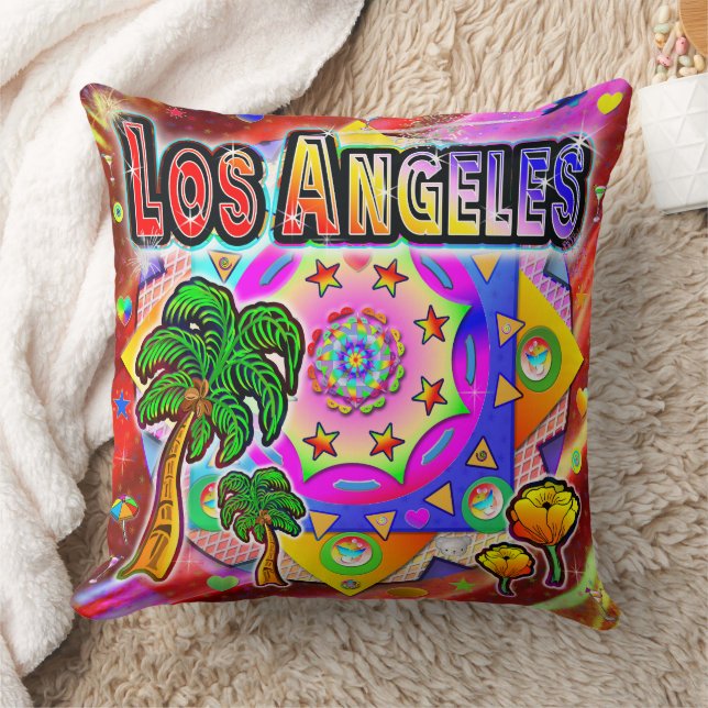 Los Angeles Tropical Friends Pillow Kudde (Filt)