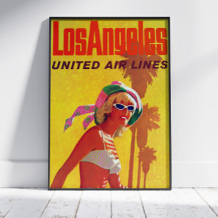 Los Angeles United Luft Linjer Advertising Poster