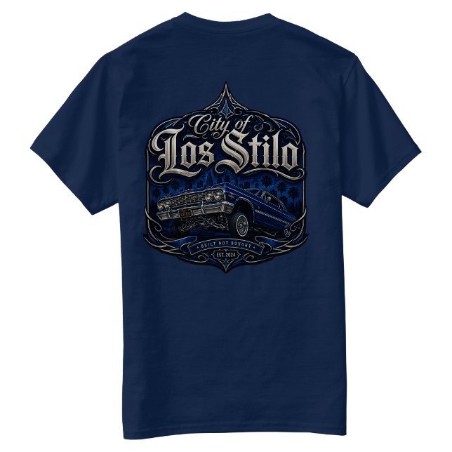 Los Angeles Uppbyggd Inte Köpt bakträffad T-shirt (Skapare uppladdad)