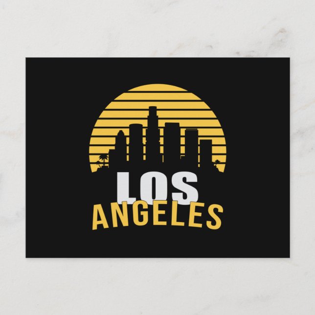 Los Angeles USA City Cityscape Skyline Funny Gift Vykort (Framsida)