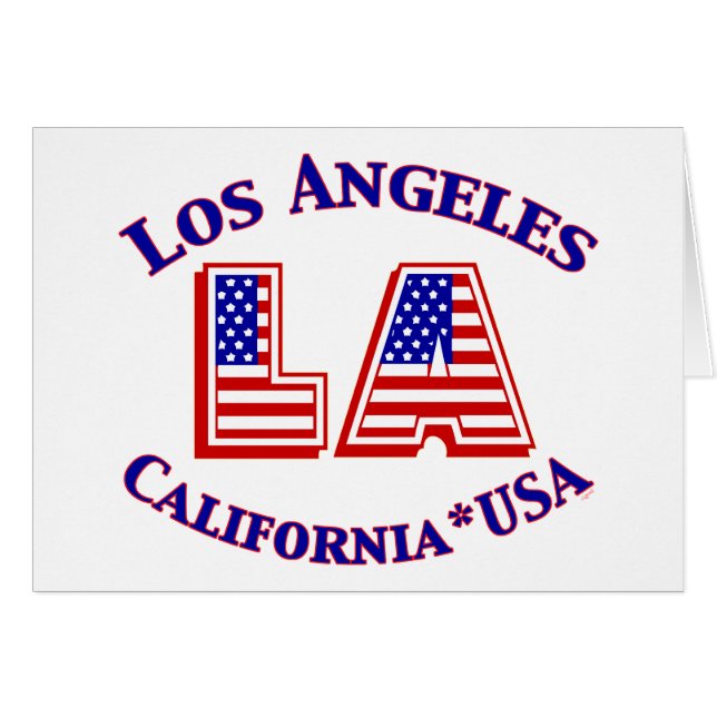Los Angeles USA Patriotic Logotyp Hälsningskort (Framsidan Horizontal)