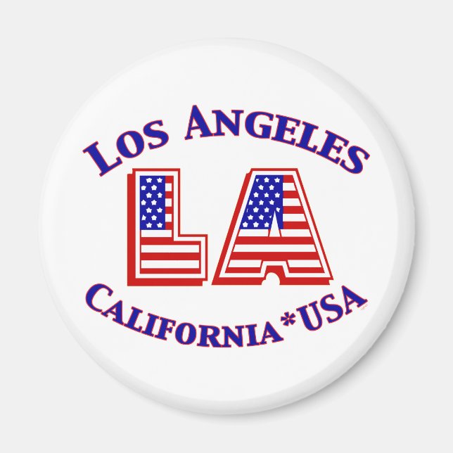 Los Angeles USA Patriotic Logotyp Magnet (Framsidan)