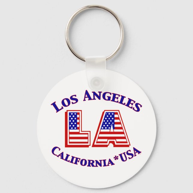 Los Angeles USA Patriotic Logotyp Nyckelring (Framsida)