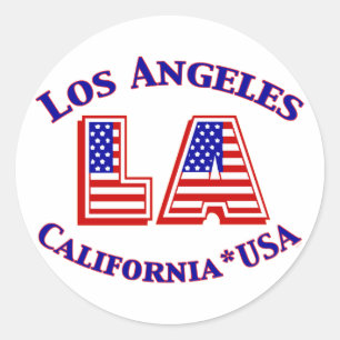 Los Angeles USA Patriotic Logotyp Runt Klistermärke
