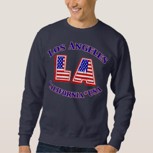 Los Angeles USA Patriotic Logotyp Top Lång Ärmad Tröja
