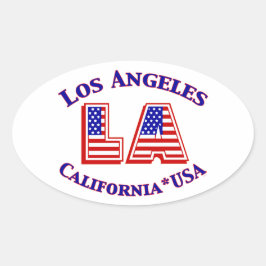 Los Angeles USA Patriotic Oval Logotyp Ovalt Klistermärke