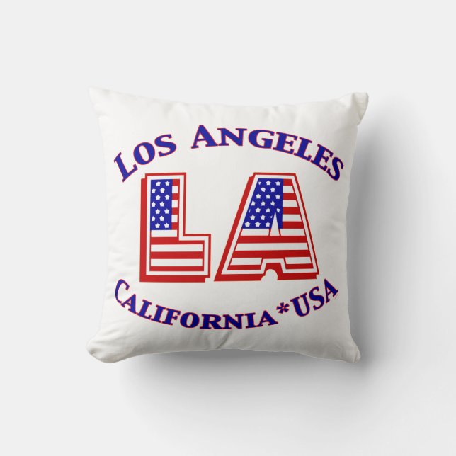 Los Angeles USA Patriotic Pillow Kudde (Framsida)