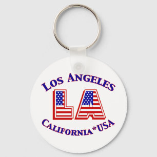 Los Angeles USA patriotisk logotyp Nyckelring