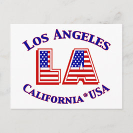 Los Angeles USA Patriotisk Röd, Vit & Blå Logotyp Vykort