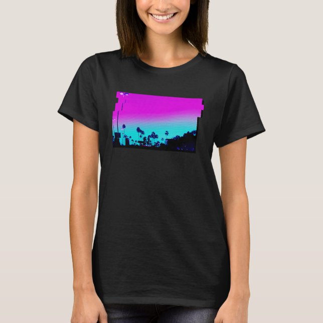 Los Angeles Vaporwave Aesthetic Lights For Men and T Shirt (Framsida)