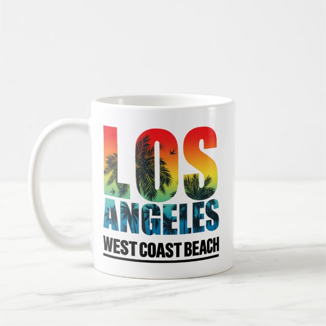 Los Angeles Väster Kusten Beach Kaffemugg (Vänster)