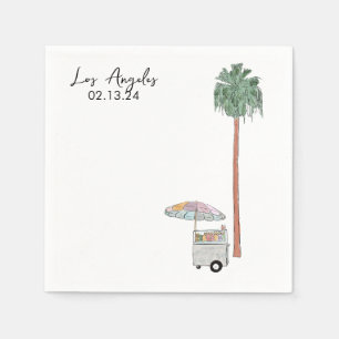Los Angeles vattenfärg Pappersservett