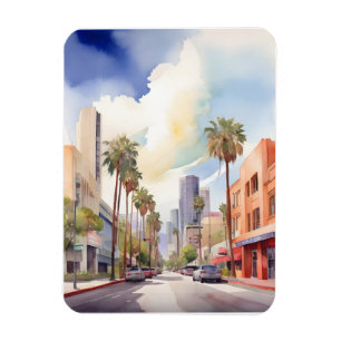 Los Angeles vattenfärgkonst Magnet