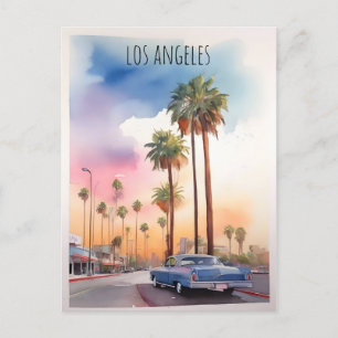 Los Angeles vattenfärgkonst Vykort