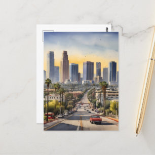 Los Angeles vattenfärgkonst Vykort