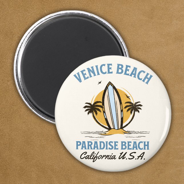 Los Angeles Venice Beach – Coastal Travel Art Magnet (Skapare uppladdad)