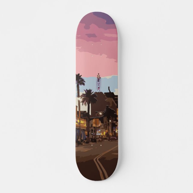 Los Angeles vid Nattens lila klubb Mini Skateboard Bräda 18,5 Cm (Framsida)