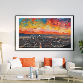 Los Angeles vid Sunset Abstrakt unframed Poster