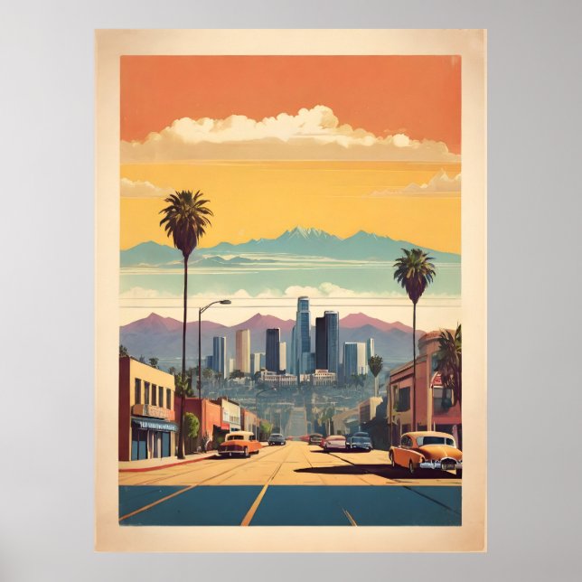Los Angeles vintage affisch (Framsidan)