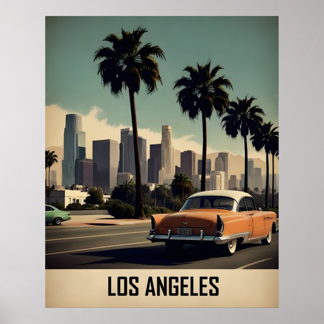 Los Angeles vintage affisch (Framsidan)