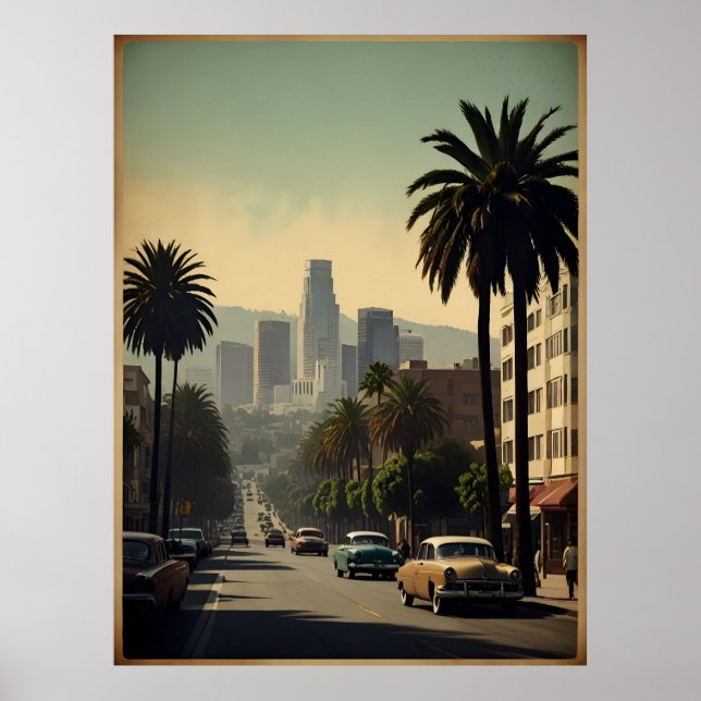 Los Angeles vintage affisch (Framsidan)