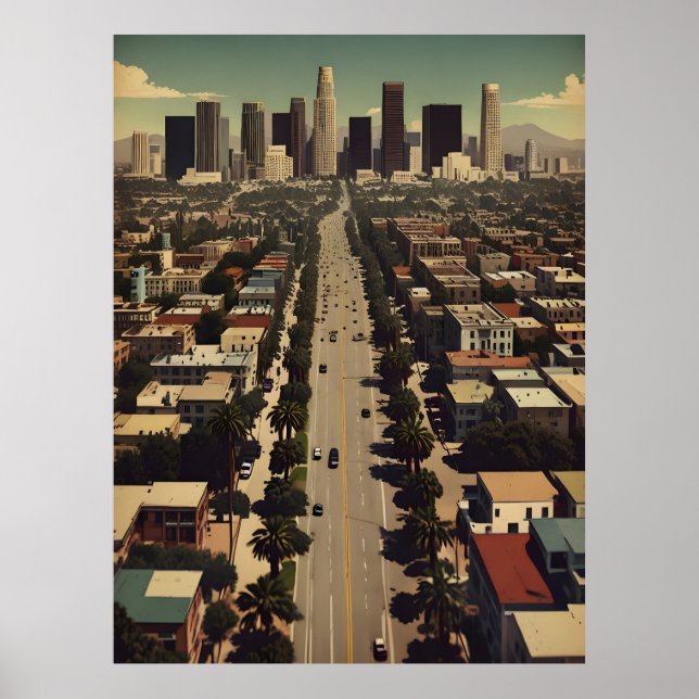 Los Angeles vintage affisch (Framsidan)