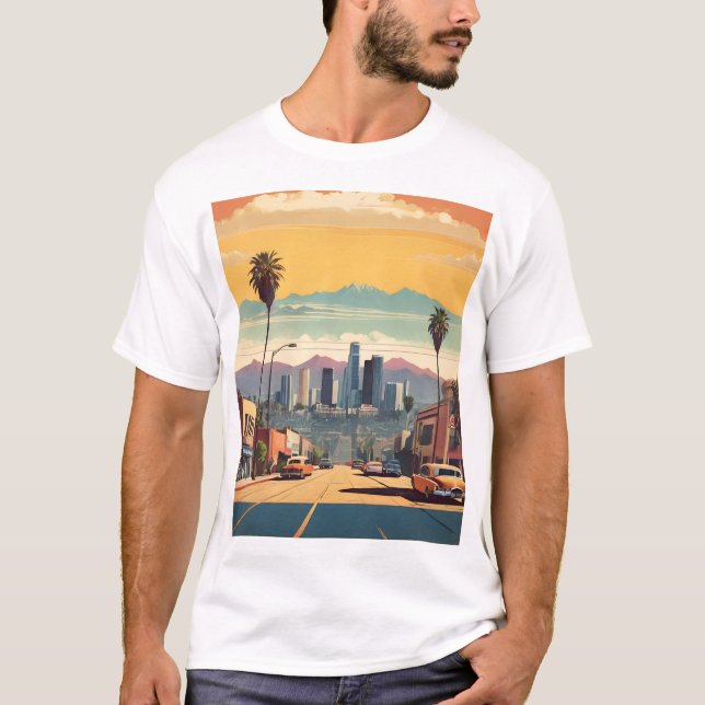 Los Angeles vintage affisch T Shirt (Framsida)