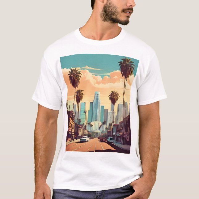 Los Angeles vintage affisch T Shirt (Framsida)