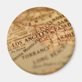 LOS ANGELES Vintage Karta Magnet