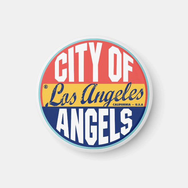 Los Angeles Vintage Label Magnet (Framsidan)