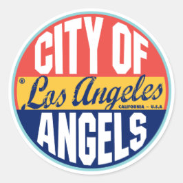 Los Angeles Vintage Label Runt Klistermärke