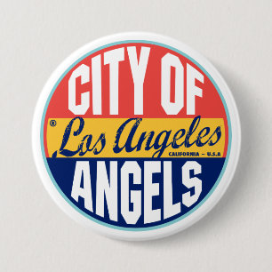 Los Angeles vintageetikett Knapp