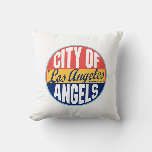 Los Angeles vintageetikett Kudde (Framsida)