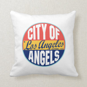 Los Angeles vintageetikett Kudde