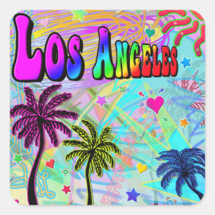 Los Angeles Vivid Romantik Sticker Fyrkantigt Klistermärke
