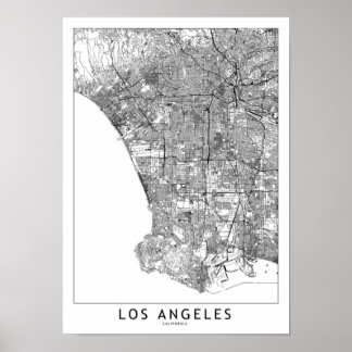 Los Angeles White Karta Poster
