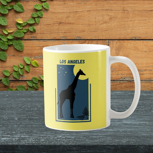 Los Angeles Zoo California Vintage Giraffe Kaffemugg (Los Angeles California Zoo Safari Animal Adventure Giraffe Mug)