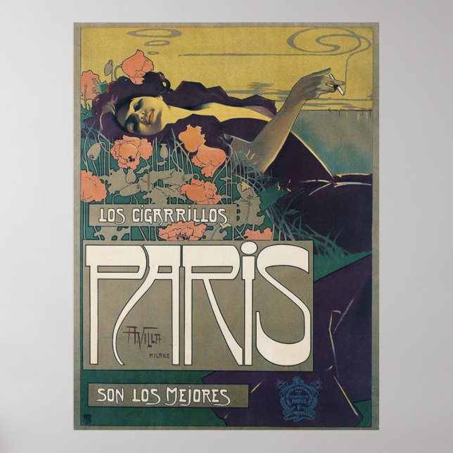 Los Cigarrillos París Poster (Framsidan)